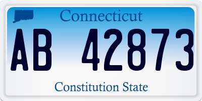 CT license plate AB42873