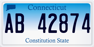 CT license plate AB42874