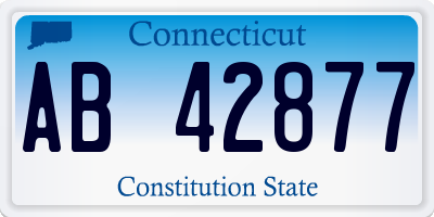 CT license plate AB42877