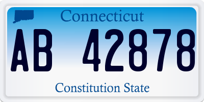 CT license plate AB42878
