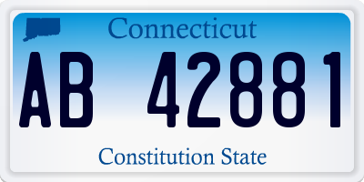 CT license plate AB42881