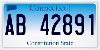 CT license plate AB42891