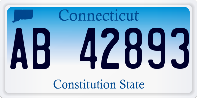 CT license plate AB42893