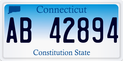 CT license plate AB42894