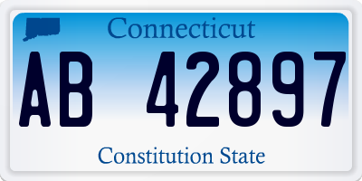 CT license plate AB42897