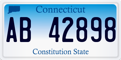 CT license plate AB42898