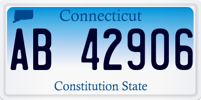 CT license plate AB42906