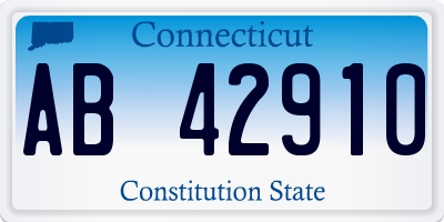 CT license plate AB42910