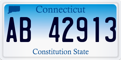 CT license plate AB42913