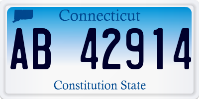 CT license plate AB42914