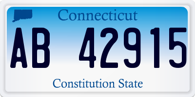 CT license plate AB42915