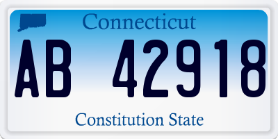 CT license plate AB42918