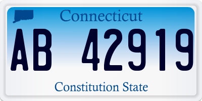 CT license plate AB42919