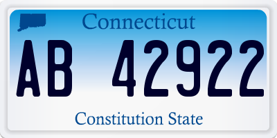 CT license plate AB42922