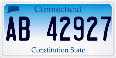 CT license plate AB42927