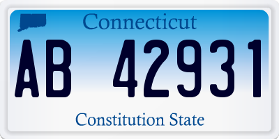 CT license plate AB42931