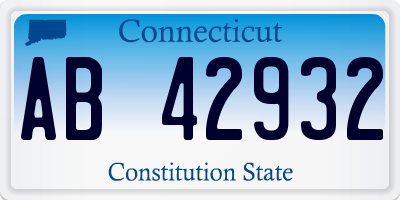 CT license plate AB42932