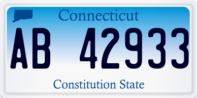 CT license plate AB42933