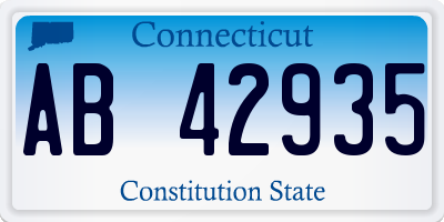 CT license plate AB42935