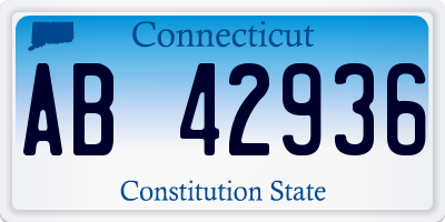 CT license plate AB42936