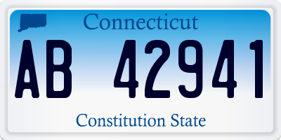 CT license plate AB42941