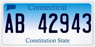 CT license plate AB42943