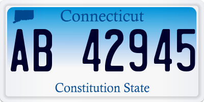 CT license plate AB42945