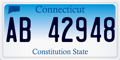 CT license plate AB42948