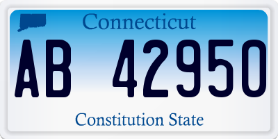 CT license plate AB42950