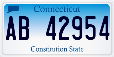CT license plate AB42954