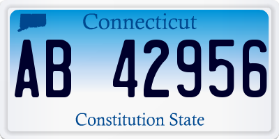 CT license plate AB42956