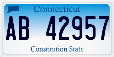 CT license plate AB42957