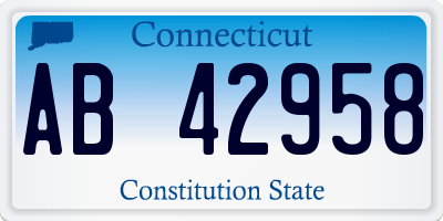 CT license plate AB42958