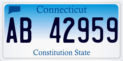CT license plate AB42959