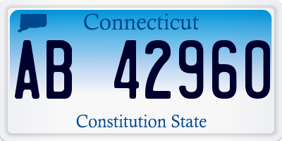 CT license plate AB42960