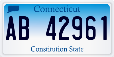 CT license plate AB42961