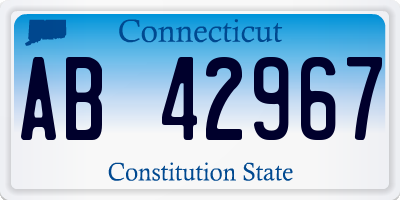 CT license plate AB42967