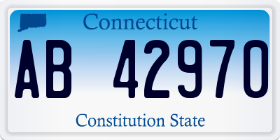 CT license plate AB42970