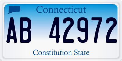 CT license plate AB42972