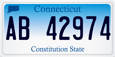 CT license plate AB42974