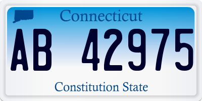 CT license plate AB42975