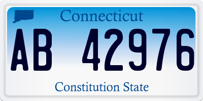 CT license plate AB42976