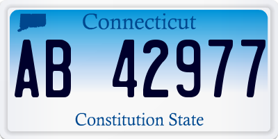 CT license plate AB42977