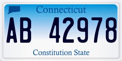 CT license plate AB42978