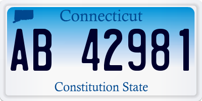CT license plate AB42981