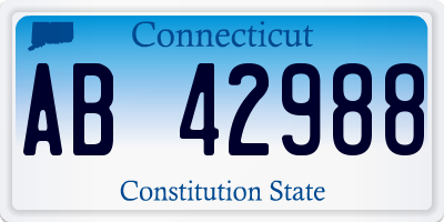 CT license plate AB42988