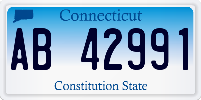 CT license plate AB42991