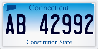 CT license plate AB42992