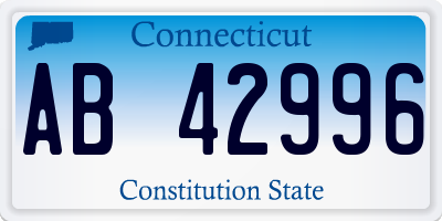 CT license plate AB42996