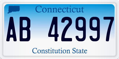 CT license plate AB42997